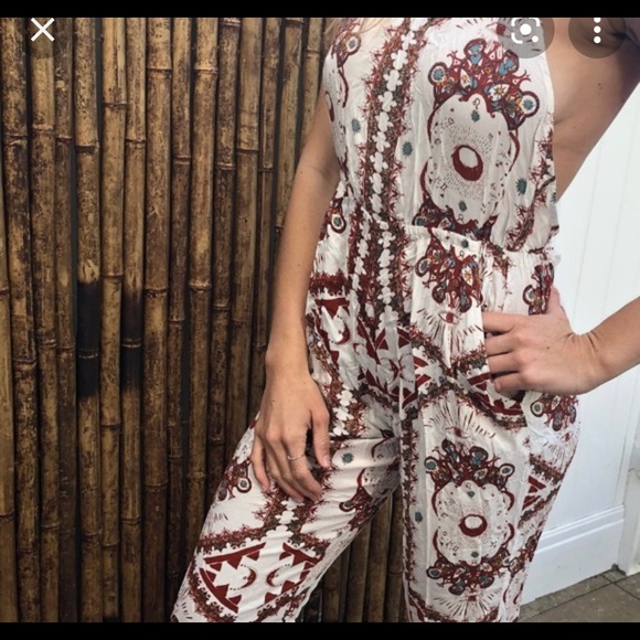 Cleobella pink bohemian print moon jumpsuit small - Picture 2 of 9